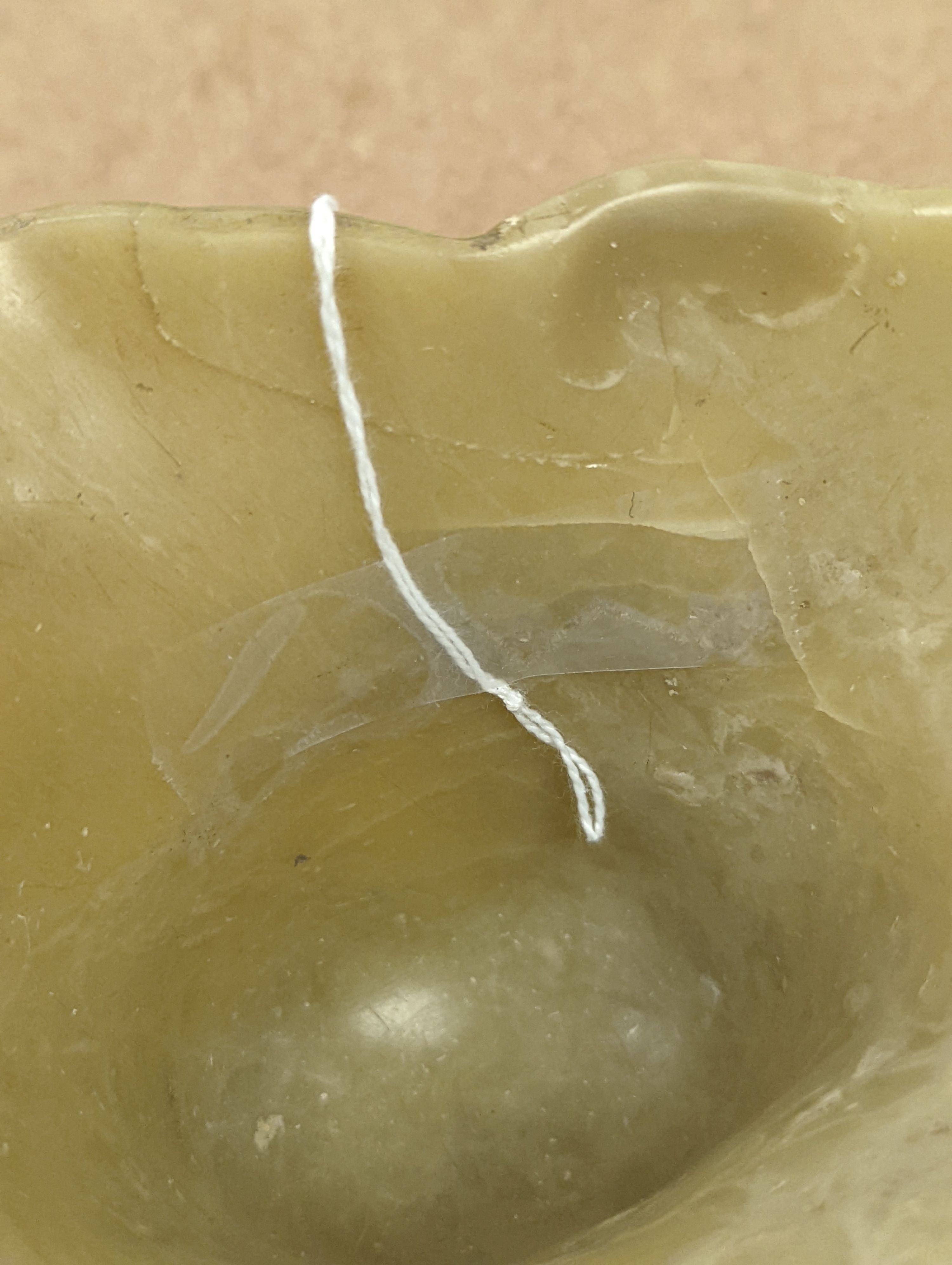 A Chinese carved soapstone libation cup, 19cm